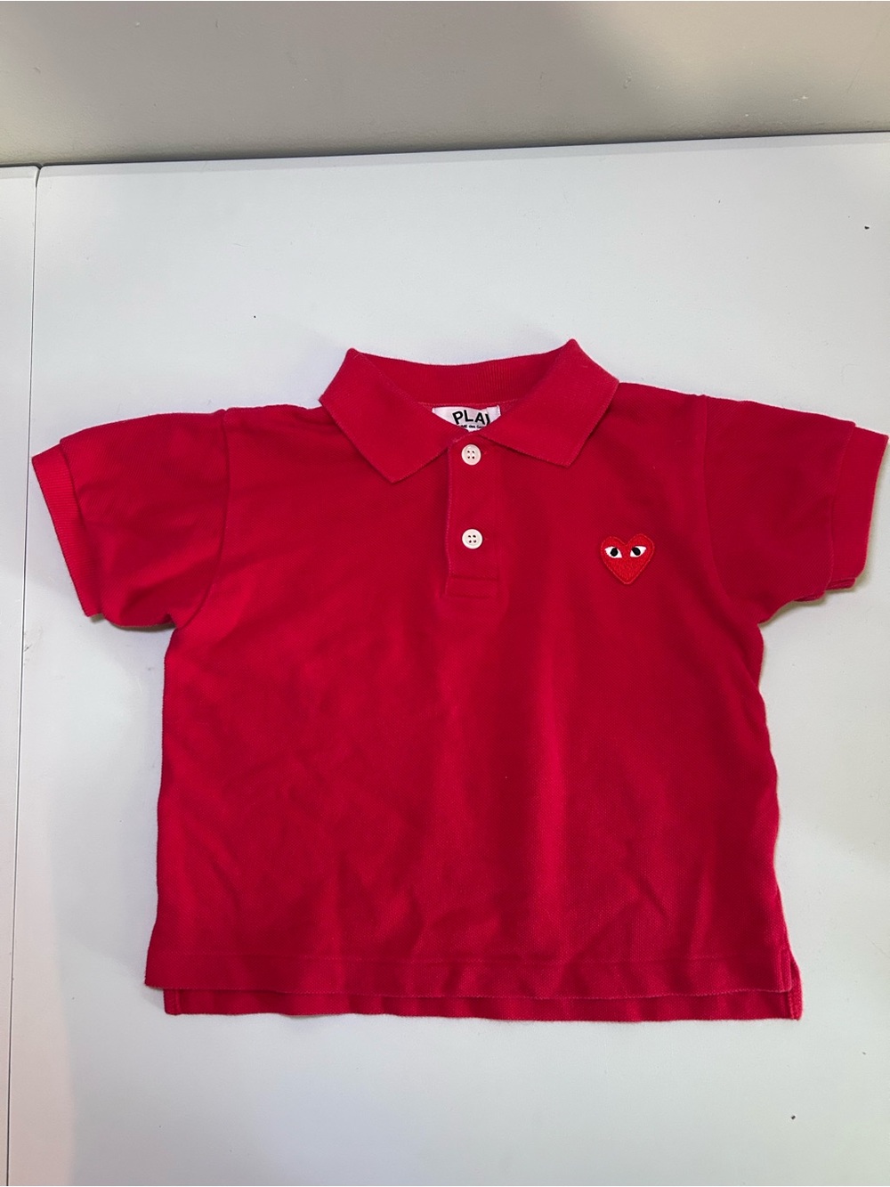Comme des Garçons PLAY Kids Red Heart Polo Shirt Size 2